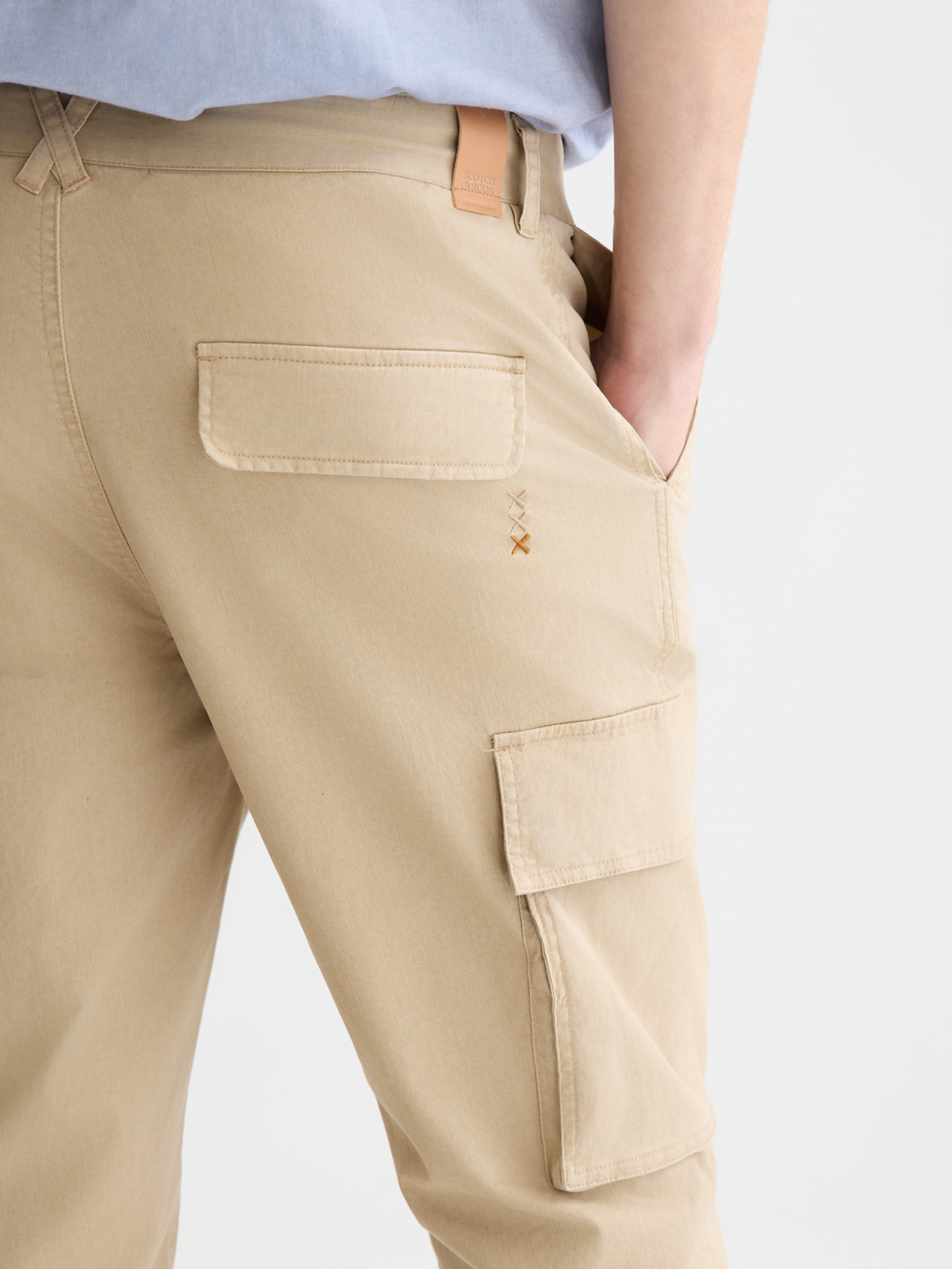 Stuart washed cotton-blend slim cargo