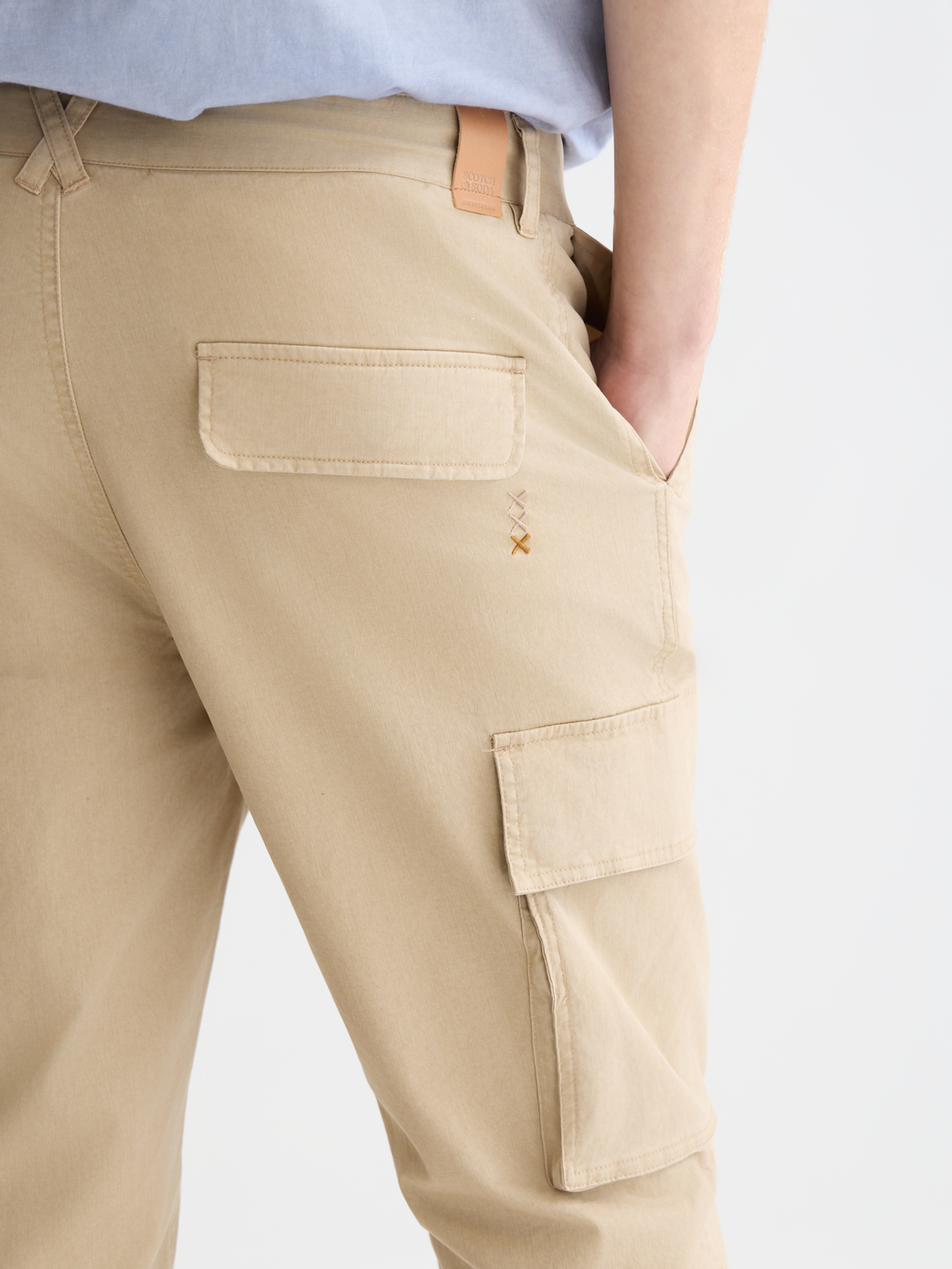 Stuart washed cotton-blend slim cargo