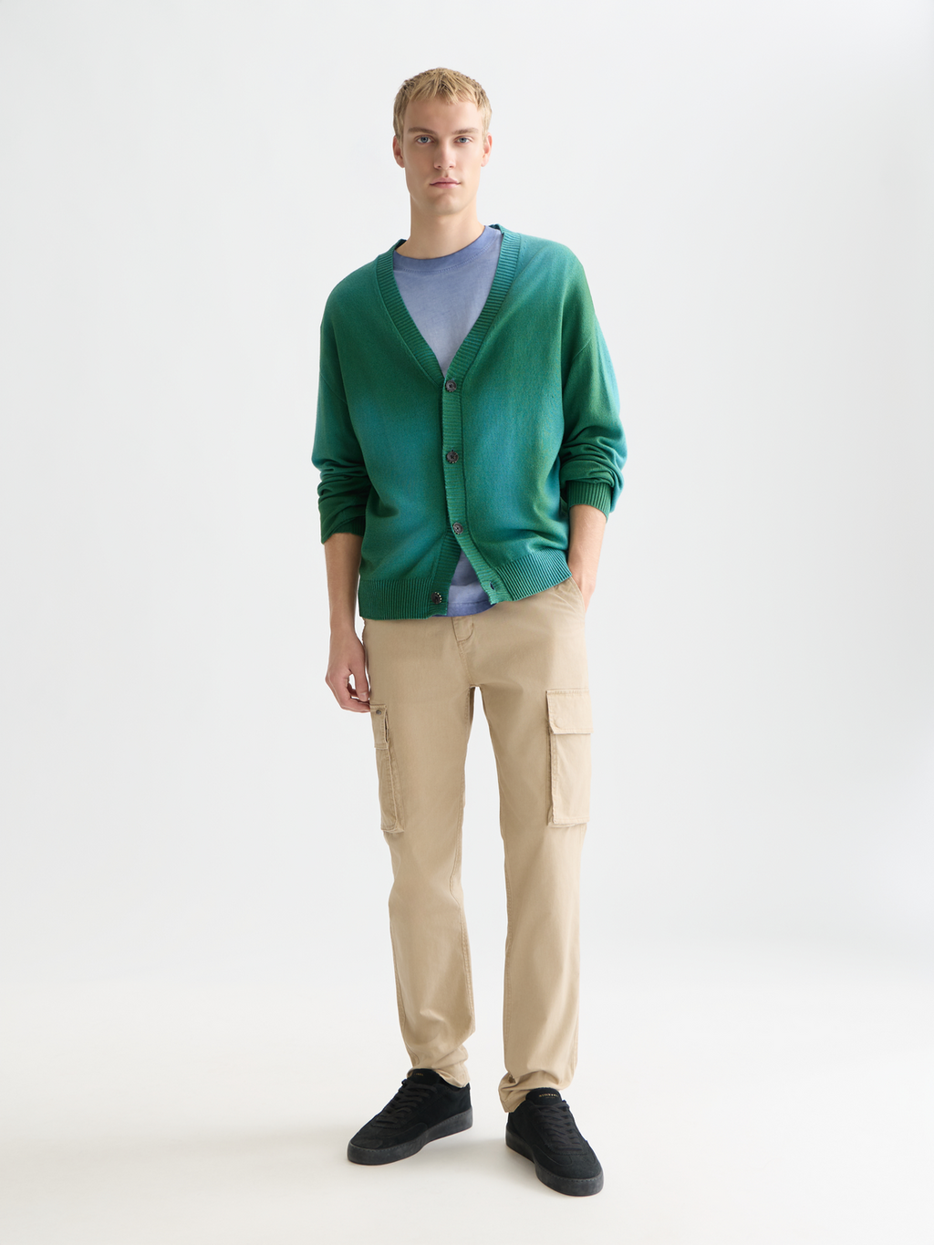 Stuart washed cotton-blend slim cargo