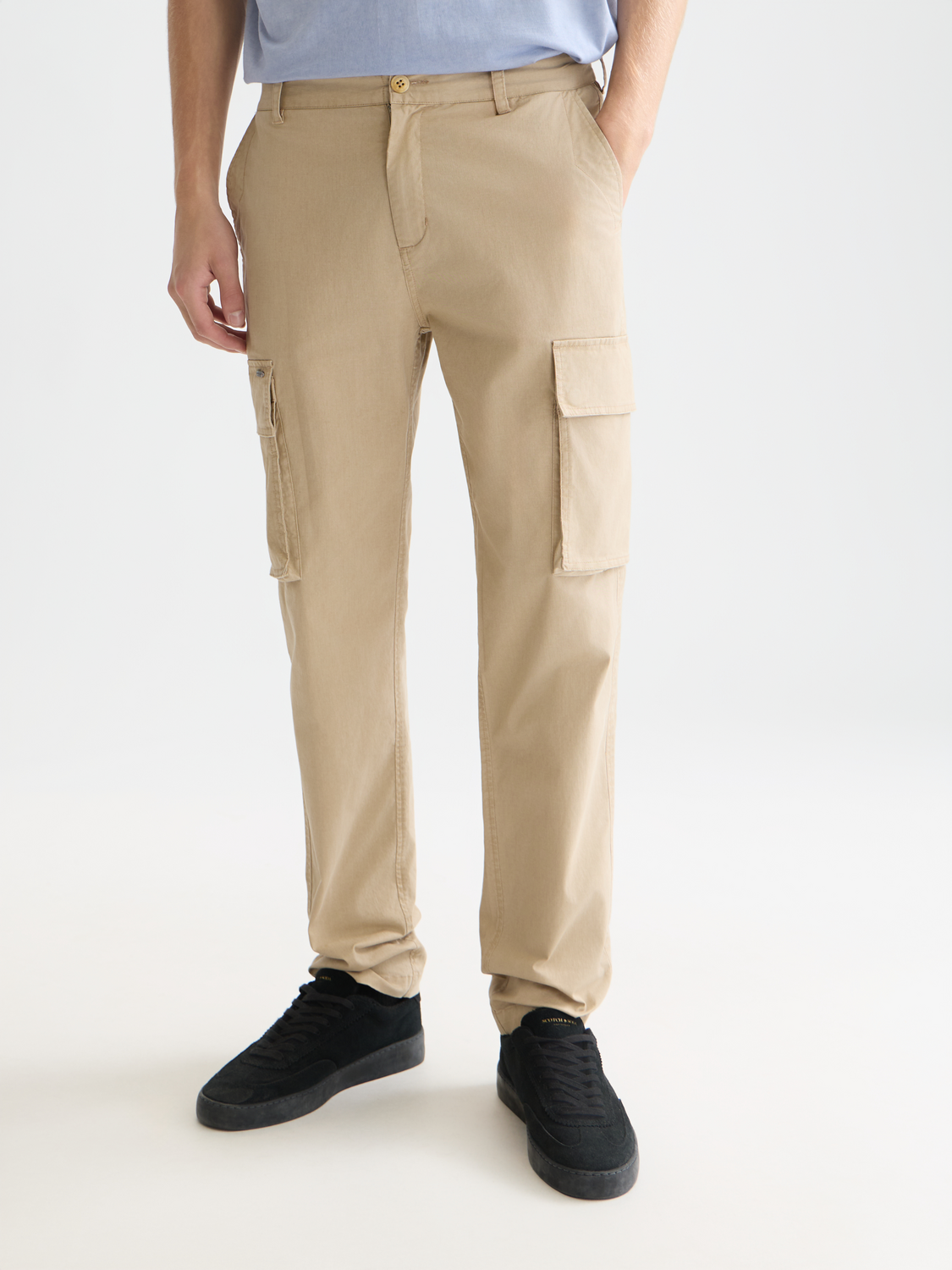 Stuart washed cotton-blend slim cargo