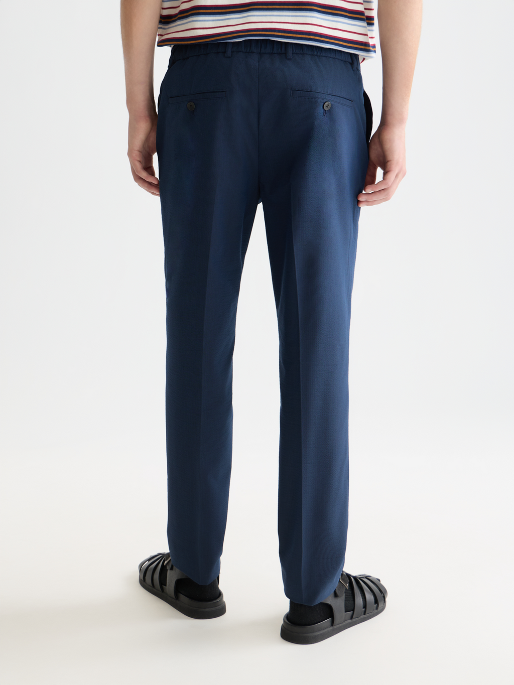 Warren seersucker cotton-blend straight jogger