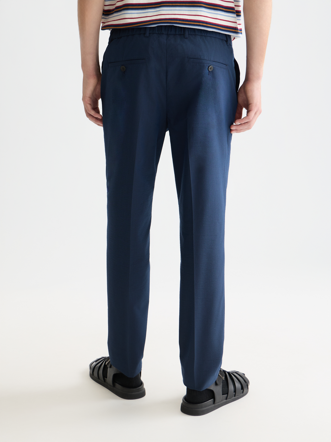 Warren seersucker cotton-blend straight jogger