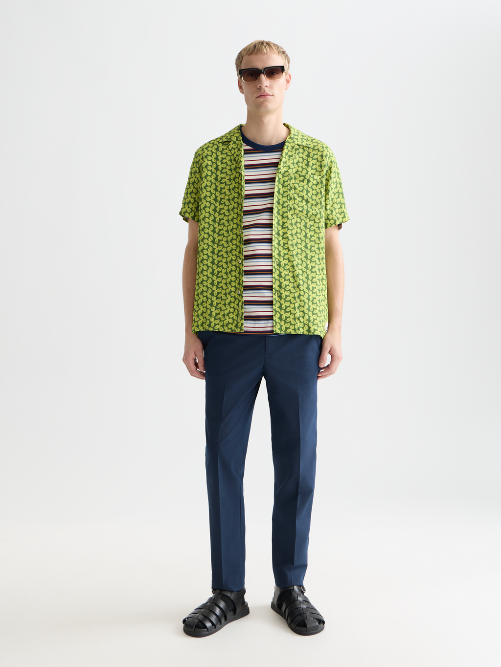 Warren seersucker cotton-blend straight jogger