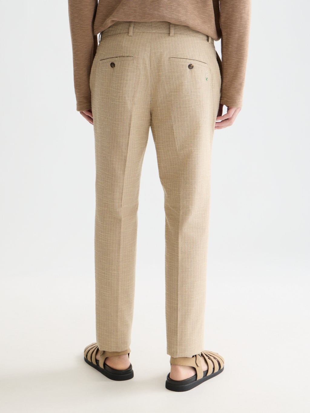 Stuart structured linen-blend slim chino