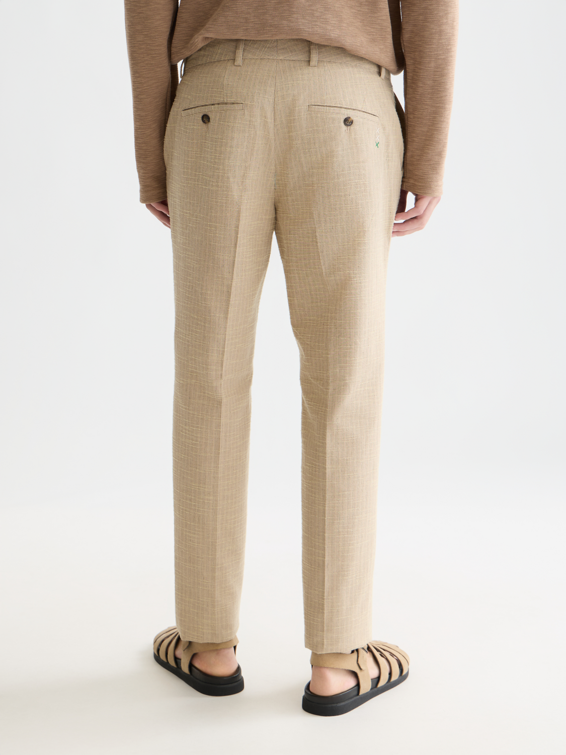 Stuart structured linen-blend slim chino