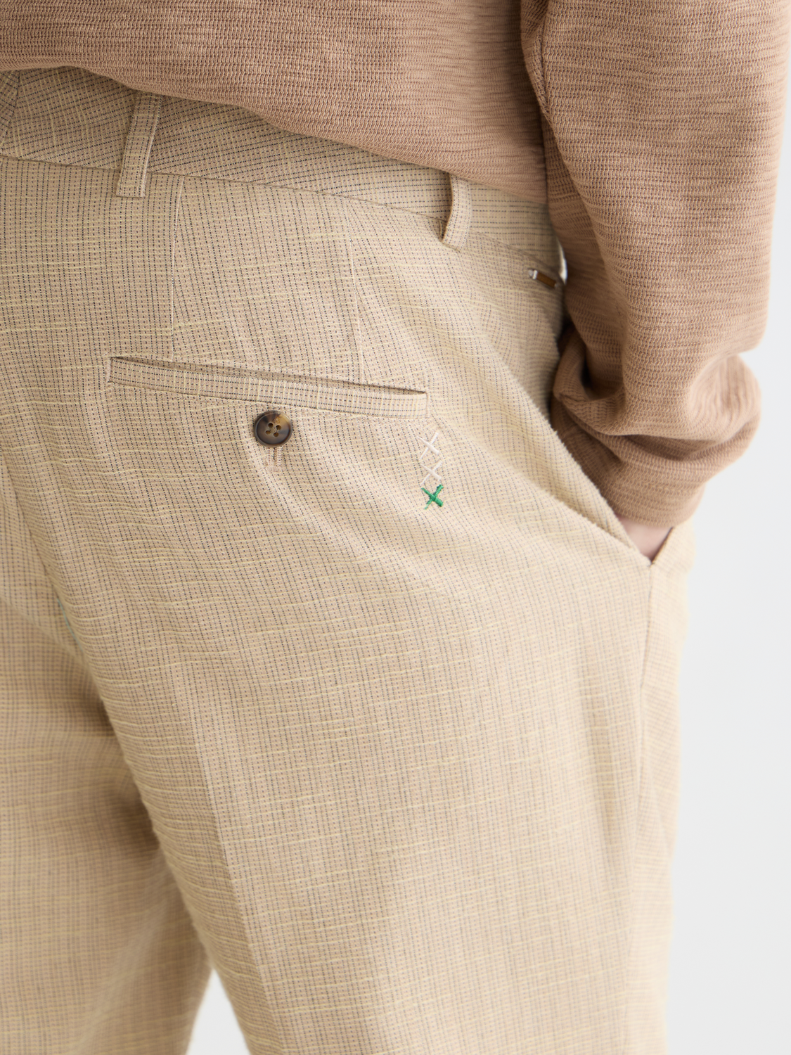 Stuart structured linen-blend slim chino