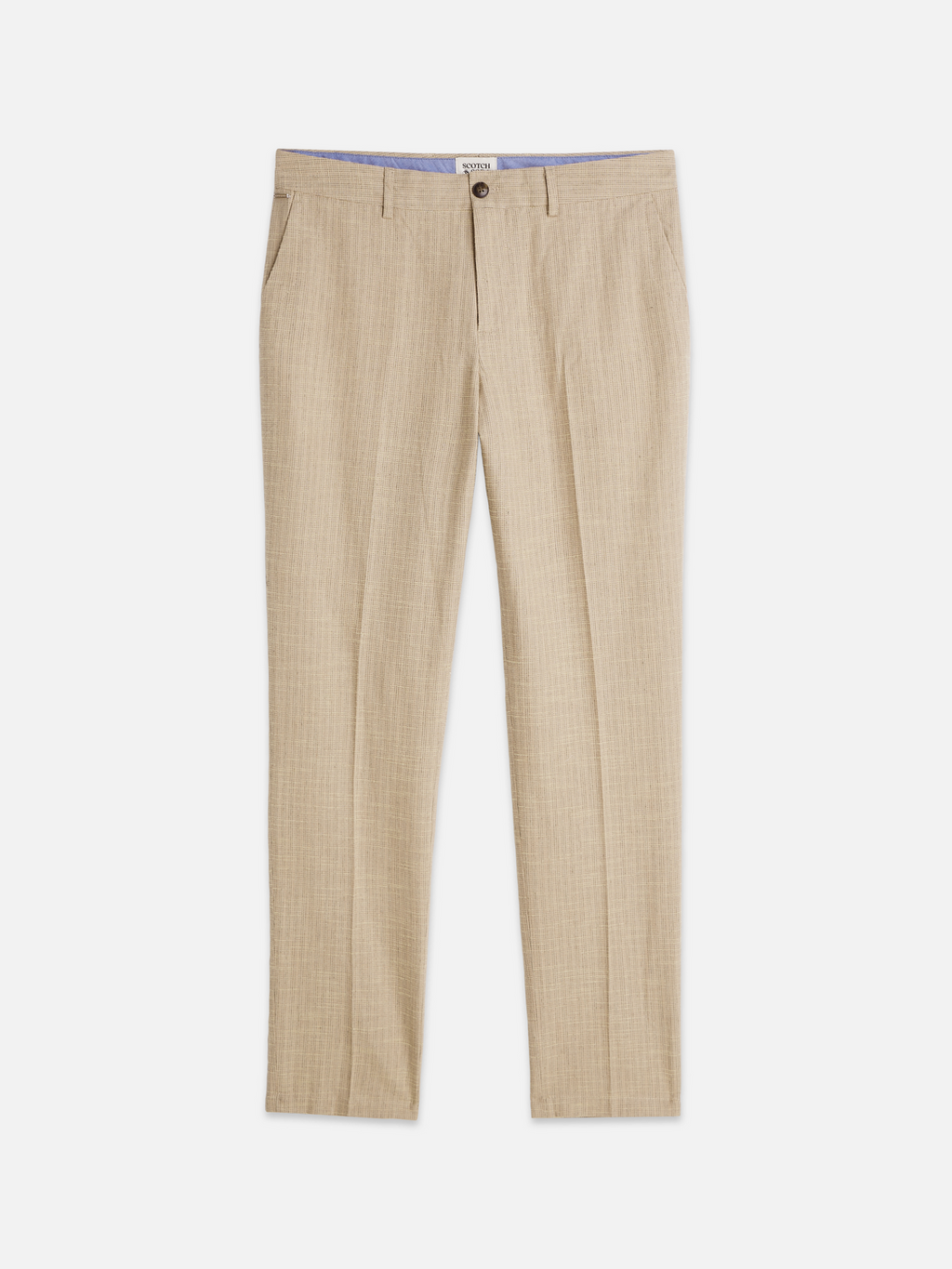 Stuart structured linen-blend slim chino