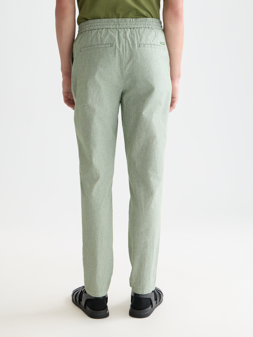 Warren striped cotton-linen straight jogger