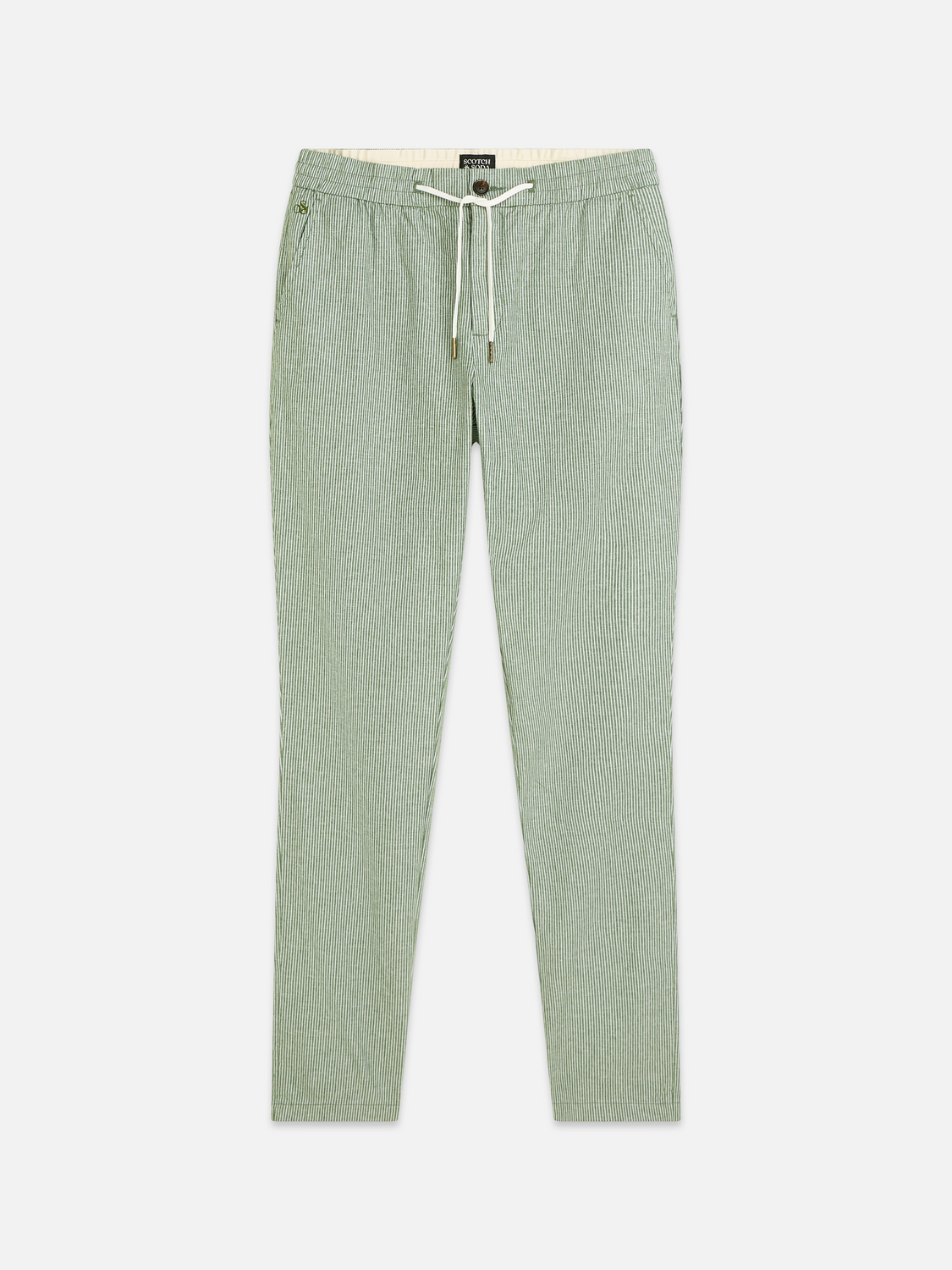 Warren striped cotton-linen straight jogger