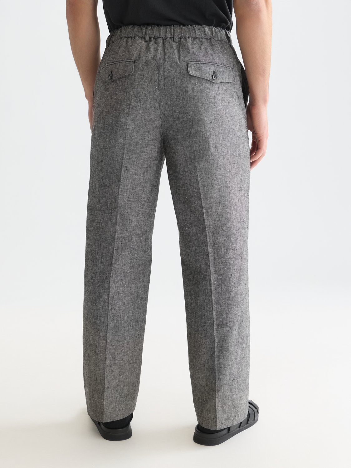 Otis tailored cotton-linen relaxed straight jogger