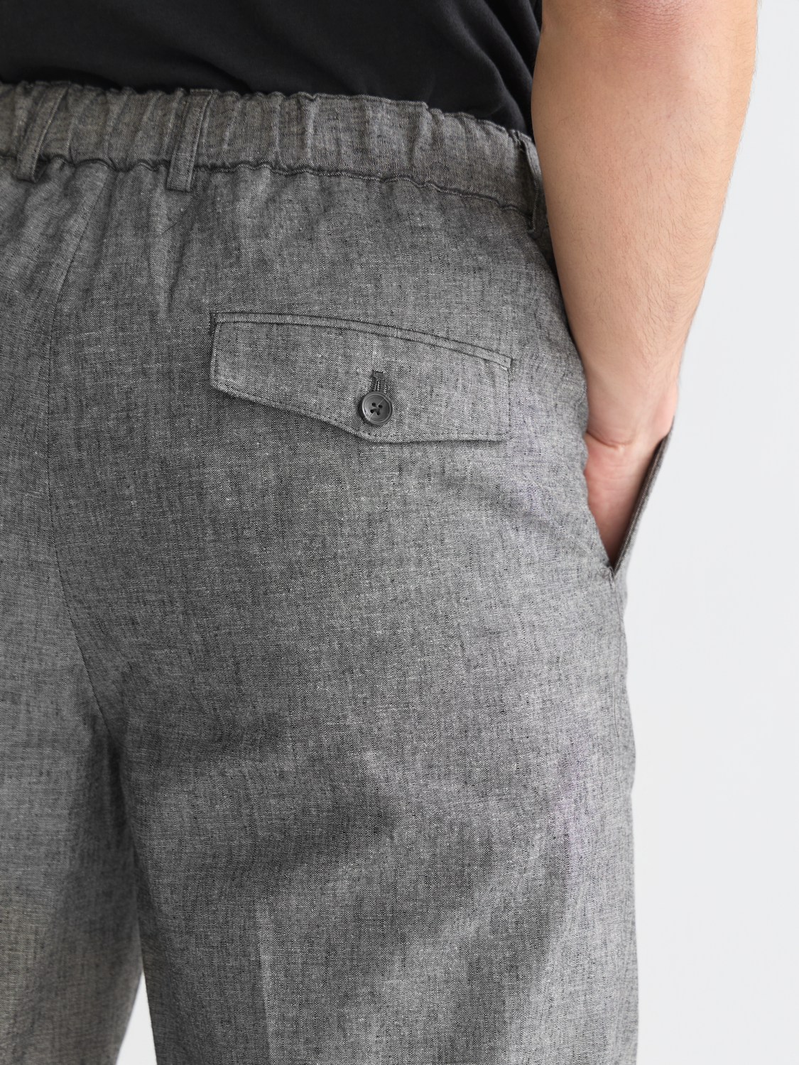 Otis tailored cotton-linen relaxed straight jogger