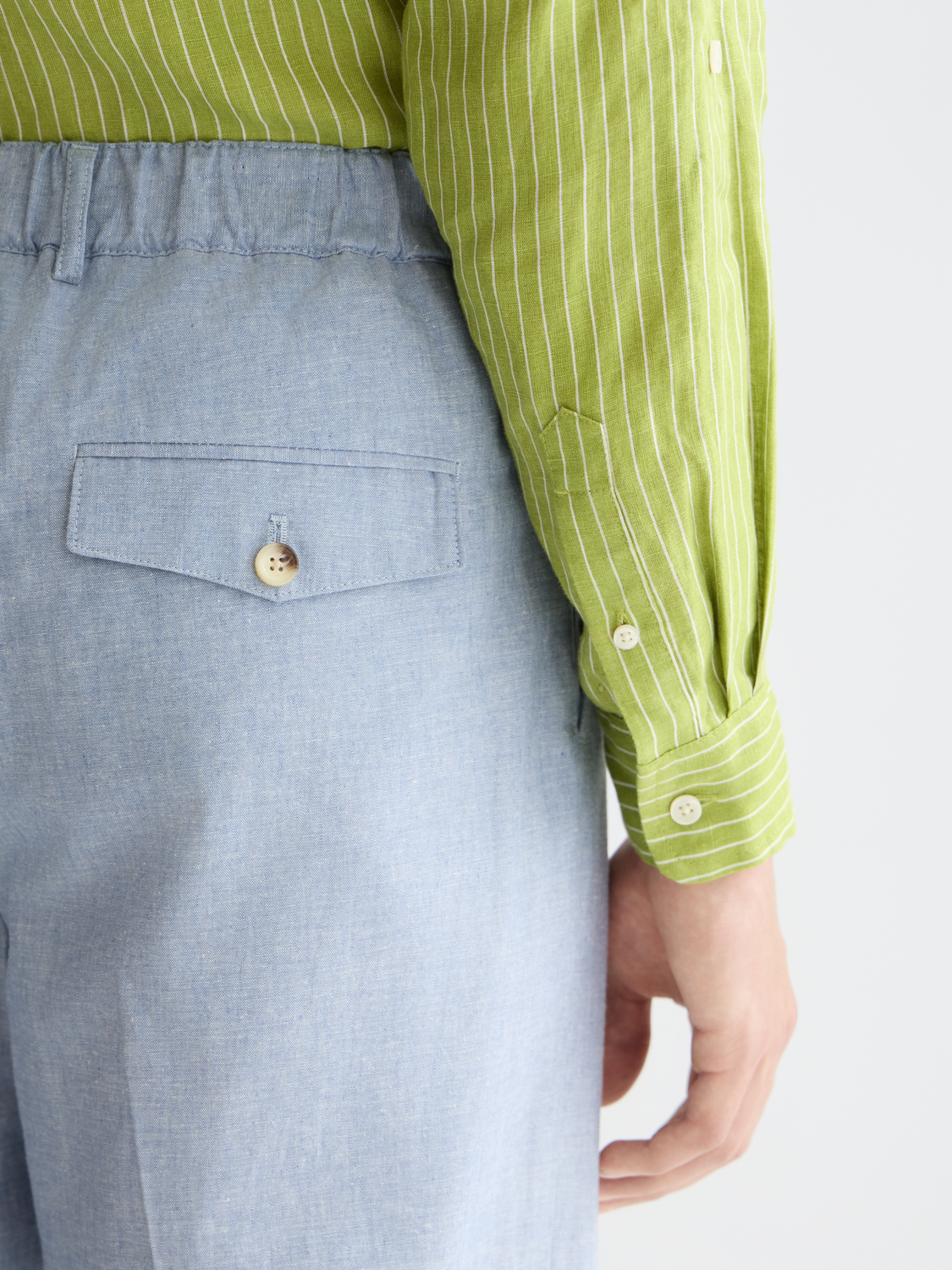 Otis tailored cotton-linen relaxed straight jogger