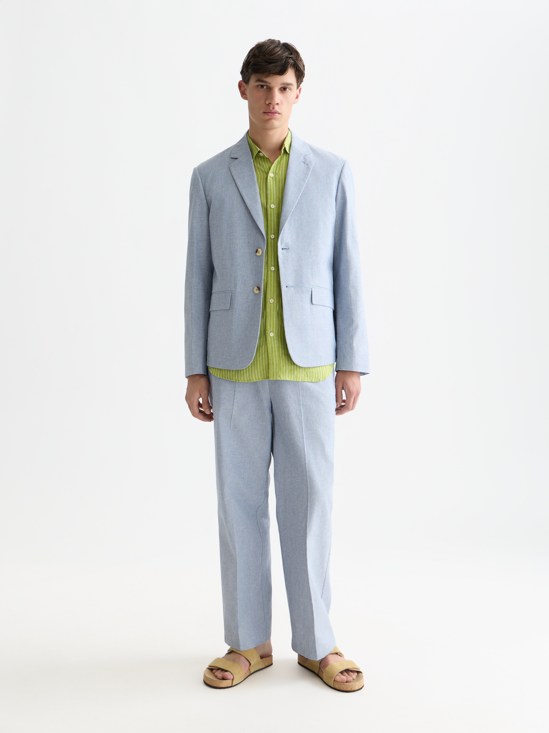 Otis tailored cotton-linen relaxed straight jogger