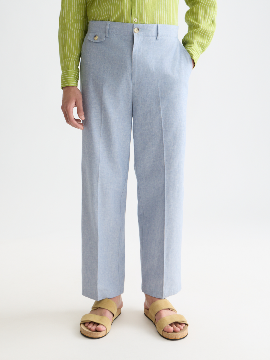 Otis tailored cotton-linen relaxed straight jogger