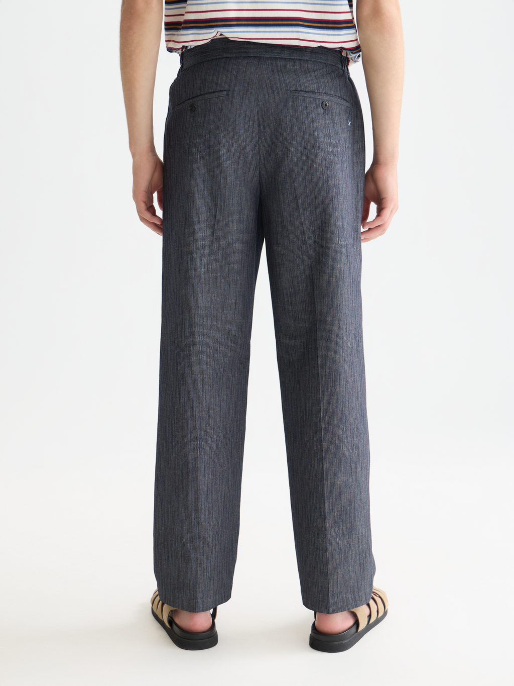 Oliver pleated linen-blend relaxed straight jogger