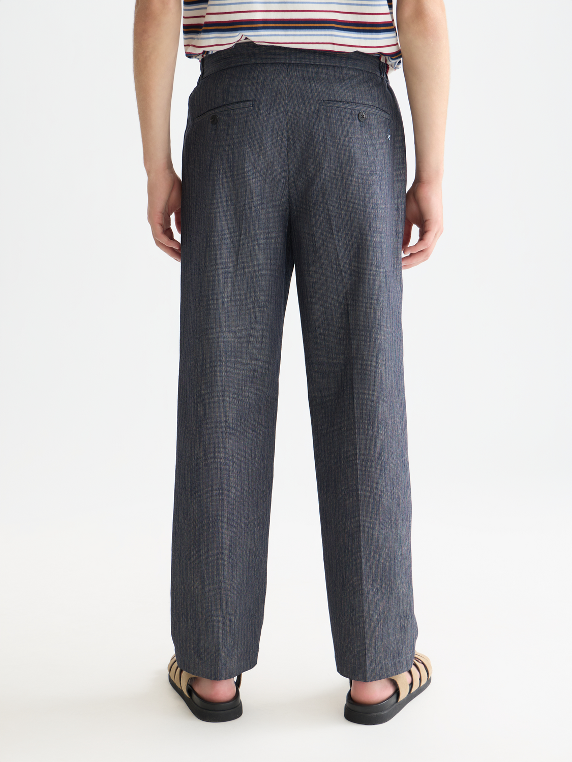 Oliver pleated linen-blend relaxed straight jogger