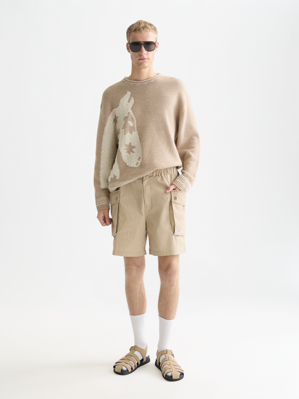 Washed cargo bermuda shorts