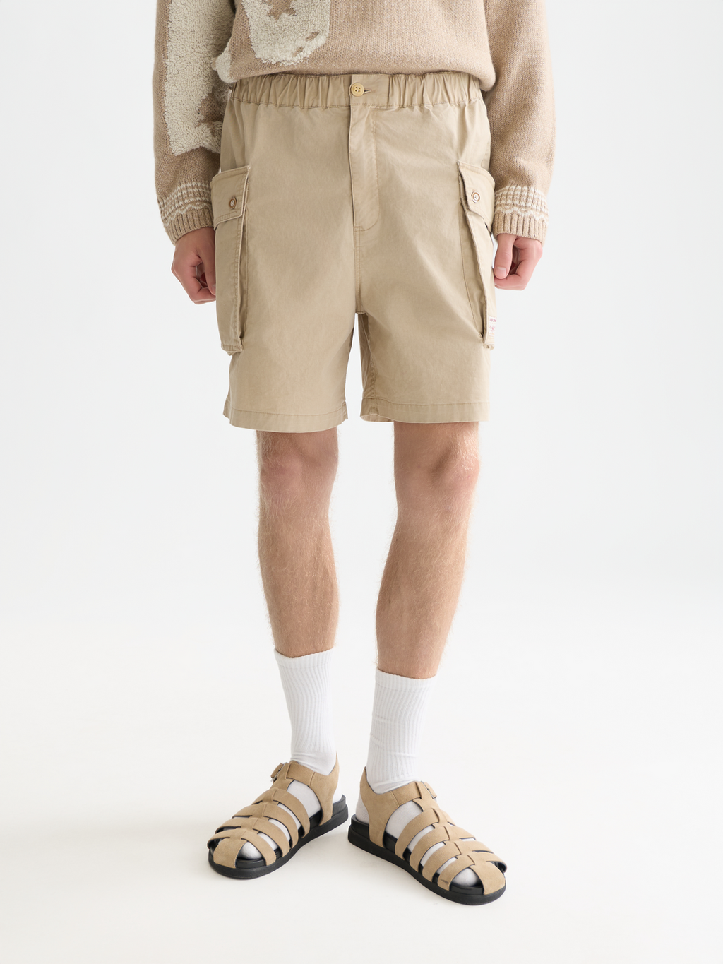 Washed cargo bermuda shorts