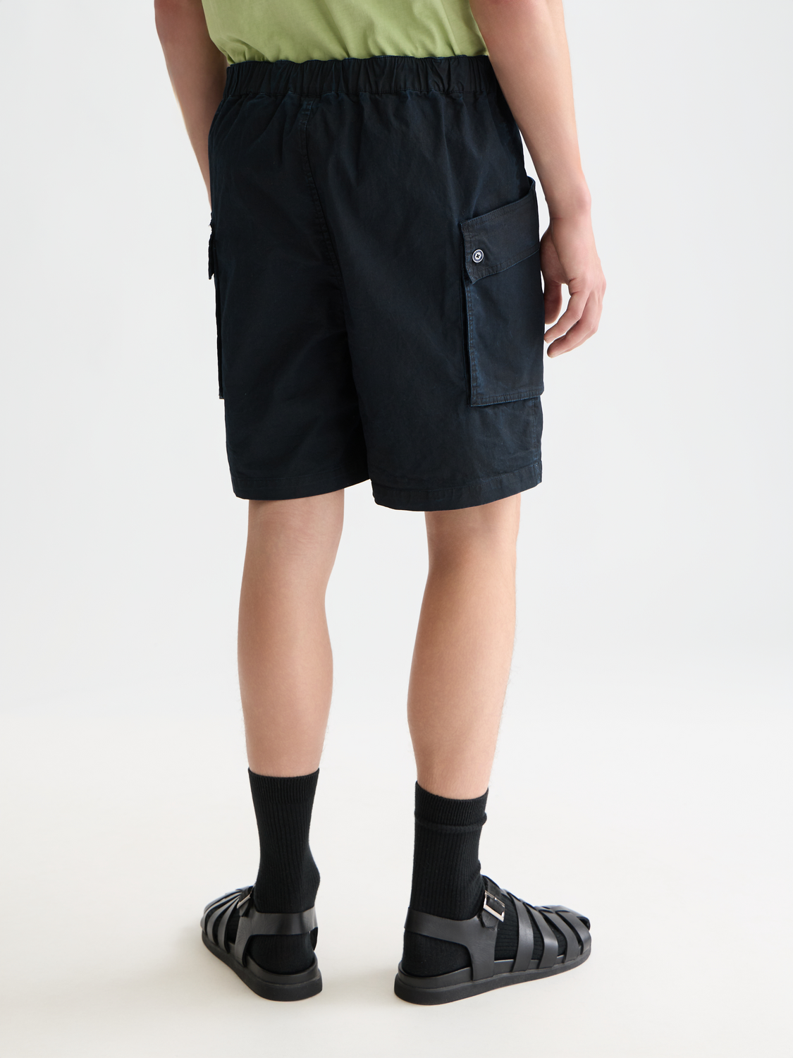 Washed cargo bermuda shorts