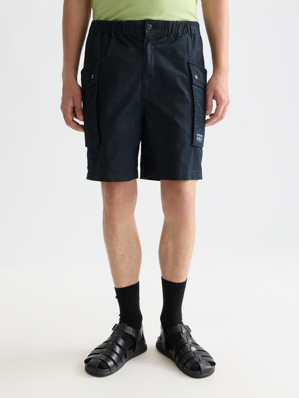 Washed cargo bermuda shorts
