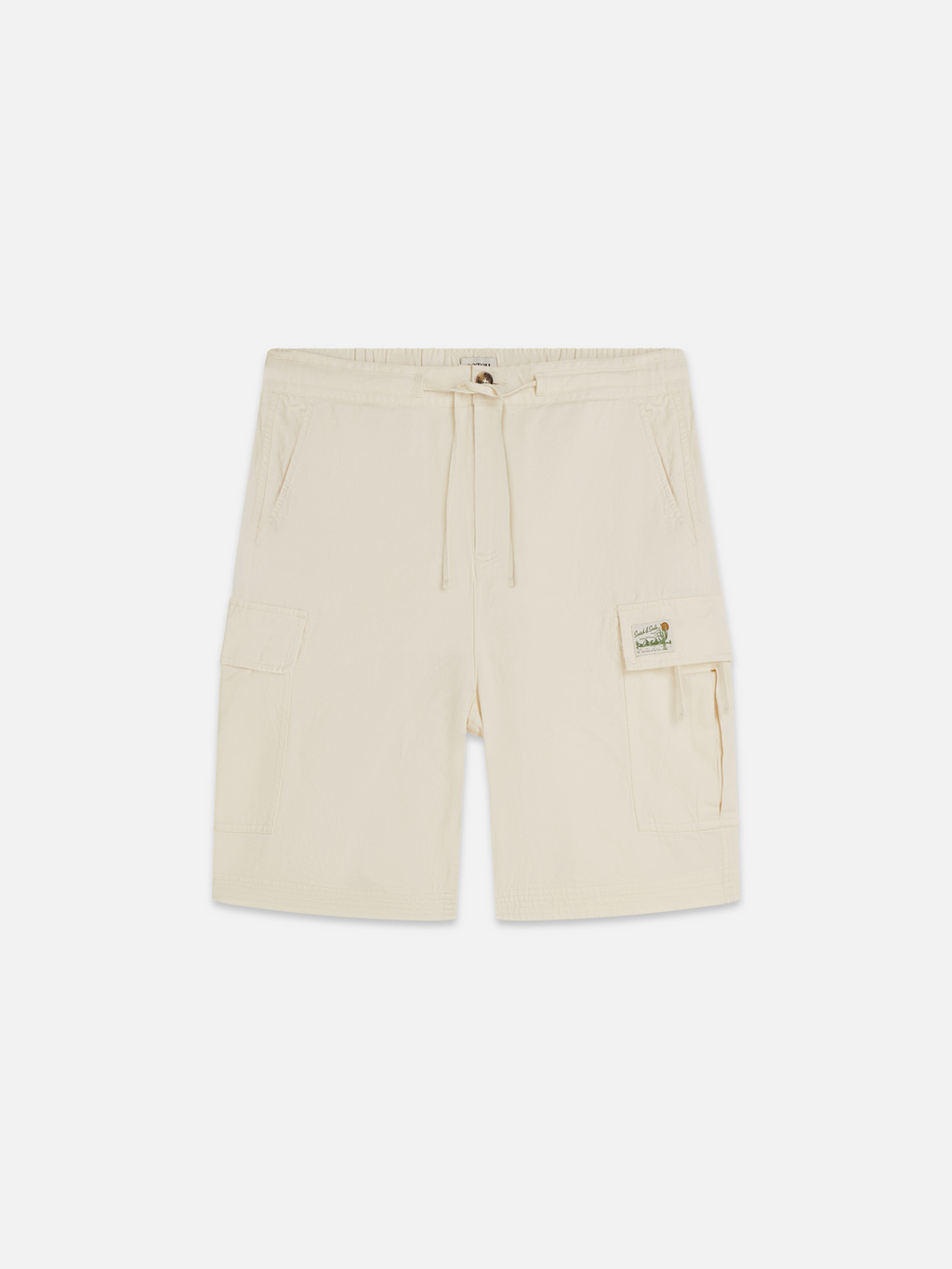 Linen-blend relaxed cargo bermuda shorts
