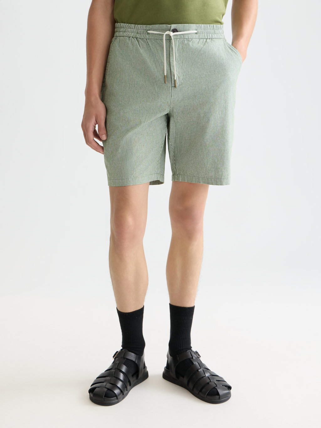 Fave cotton linen bermuda shorts