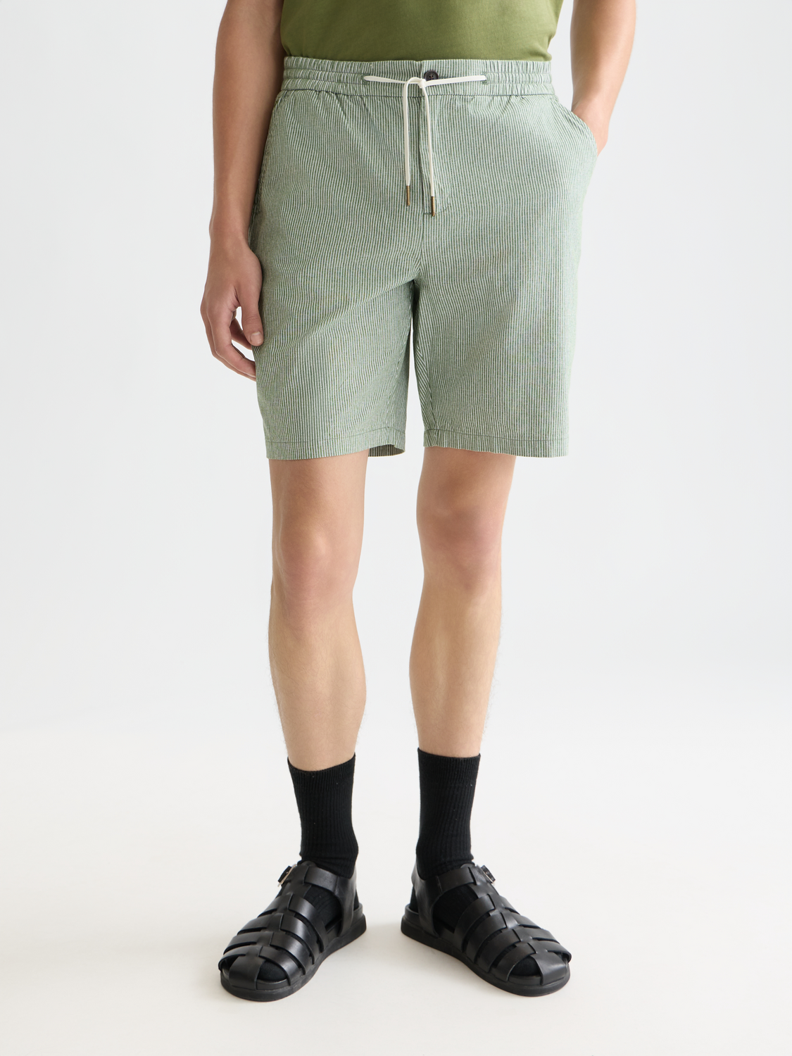 Fave cotton linen bermuda shorts