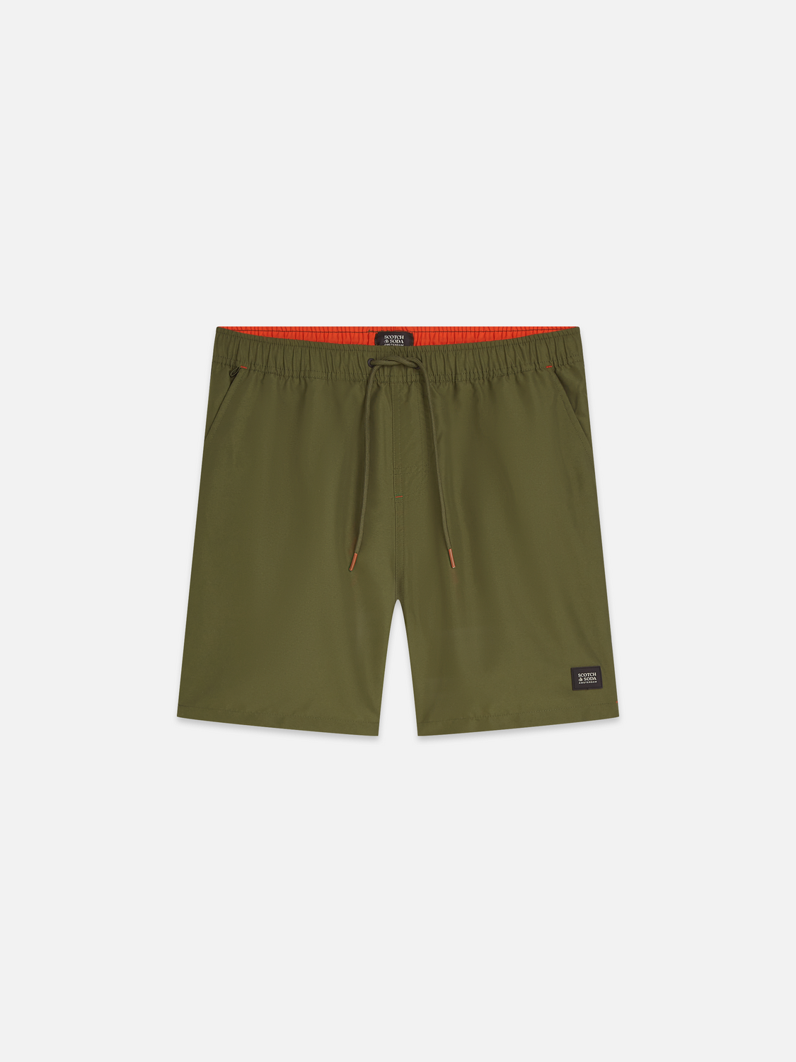 Solid midlength swim shorts