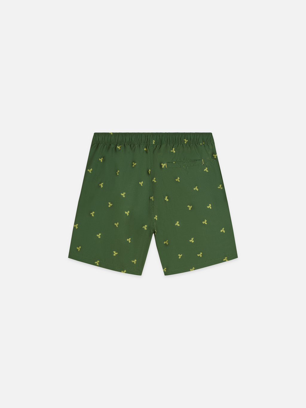 print mid-length swim shorts