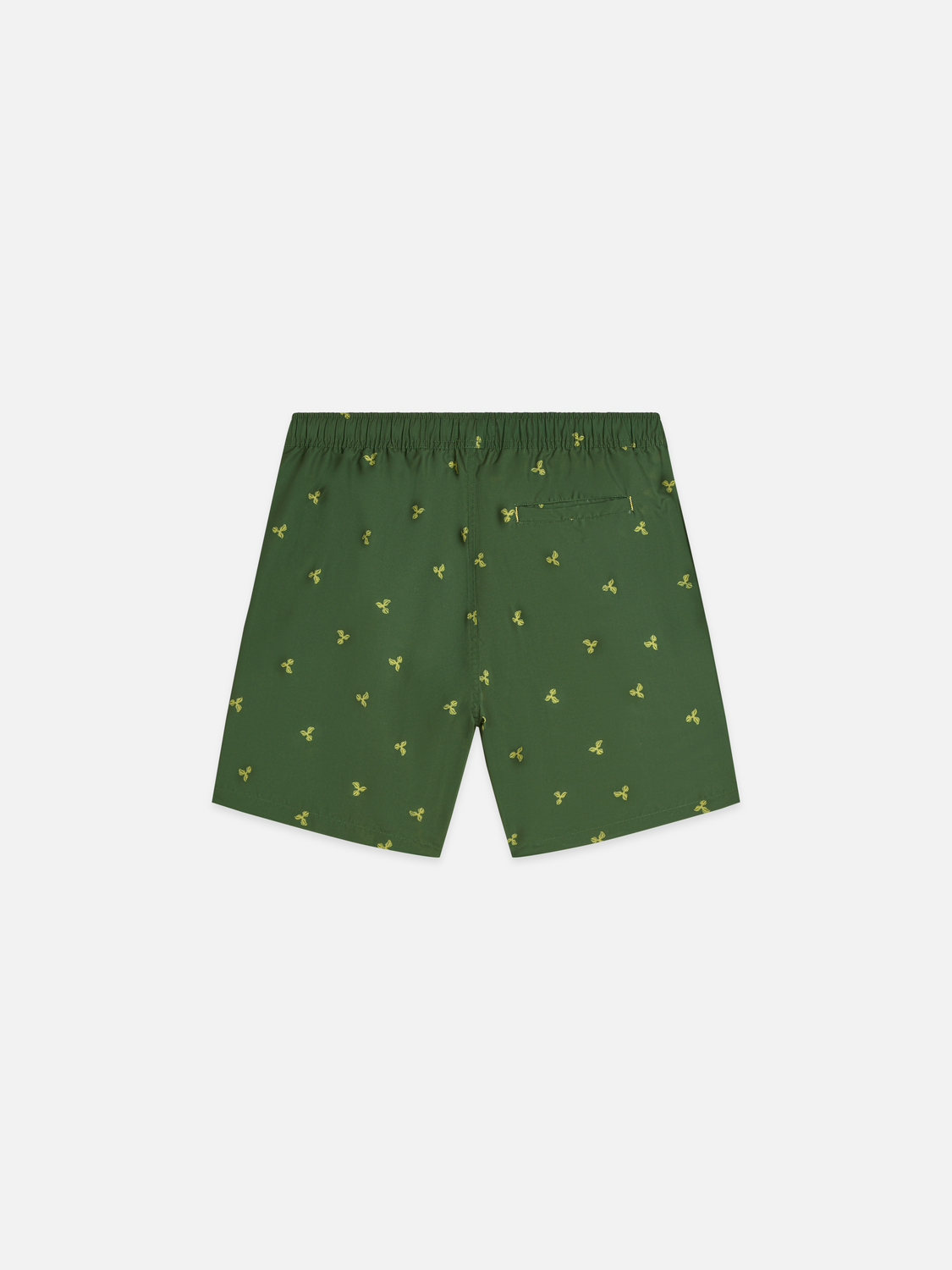 print mid-length swim shorts