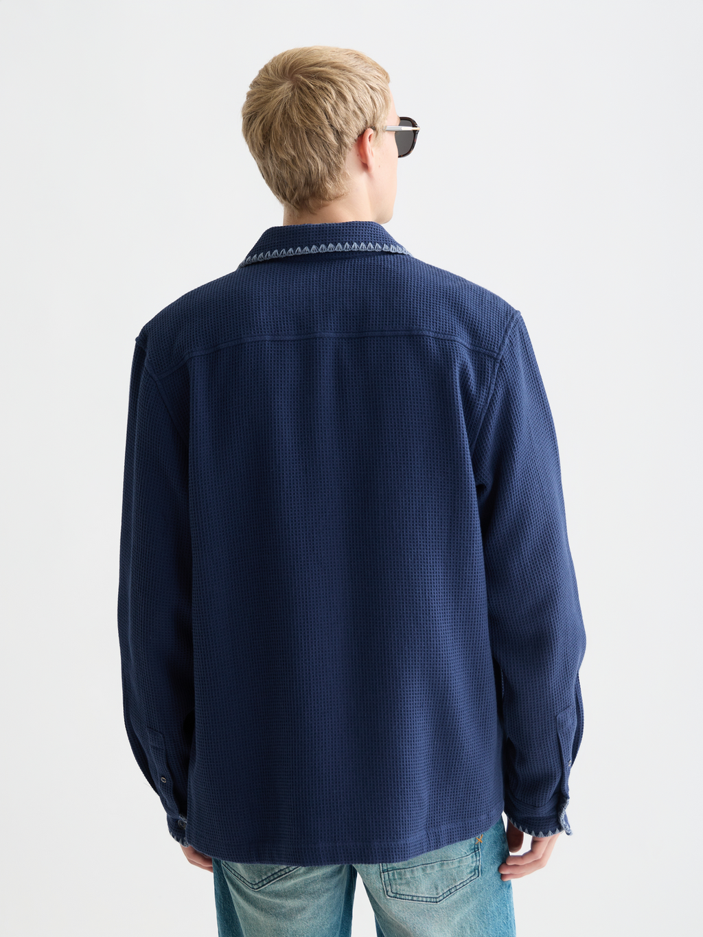 Waffle structure relaxed shirt
