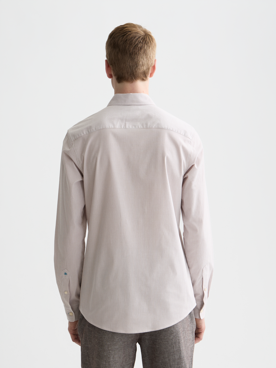 Striped slim poplin shirt
