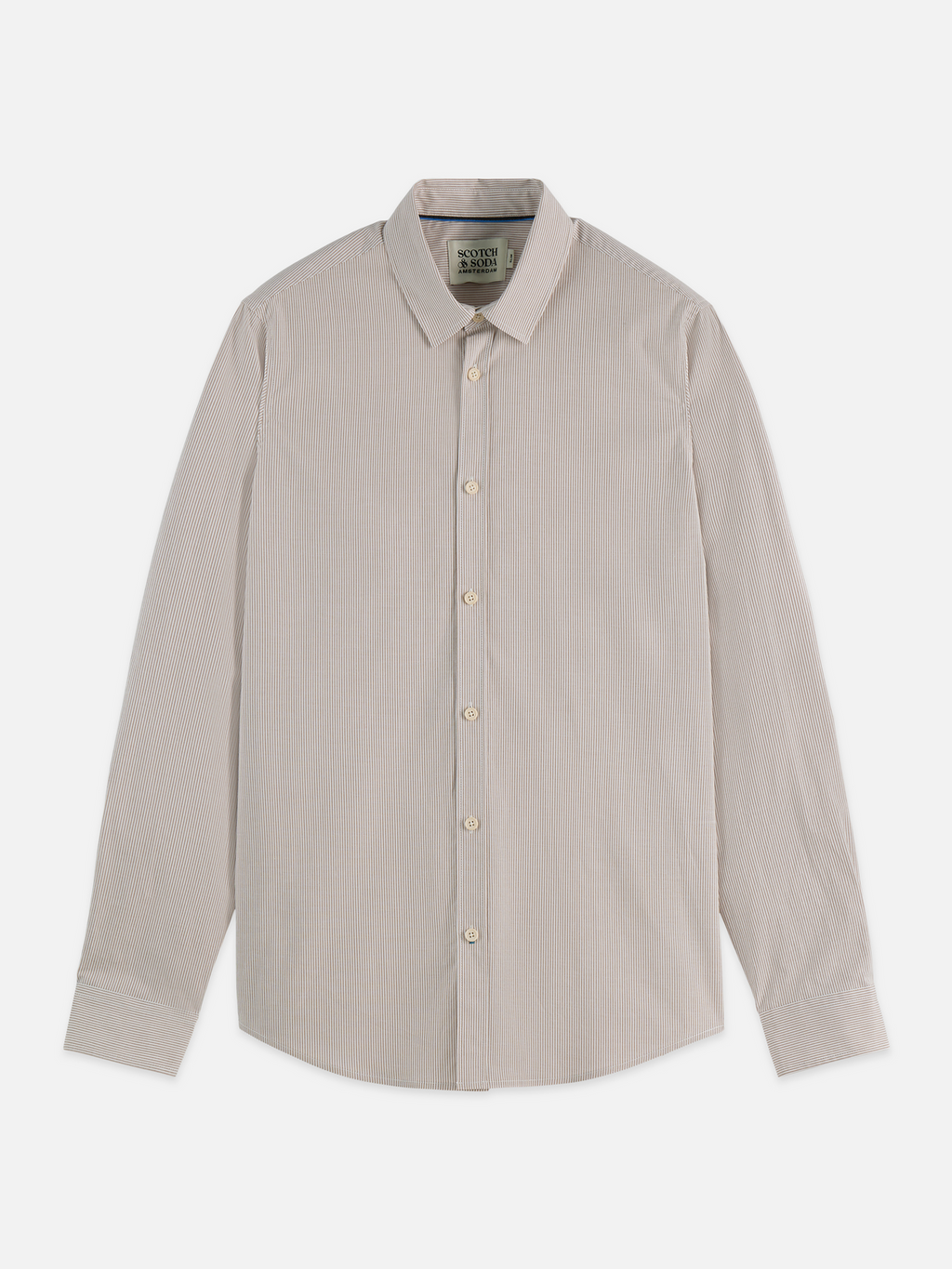 Striped slim poplin shirt