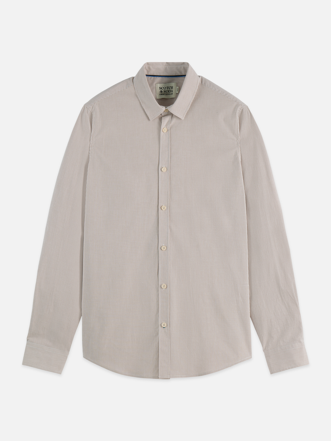 Striped slim poplin shirt