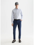 Striped Slim-fit Poplin Shirt front view showing fit and finish by Scotch & Soda
