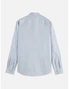 Striped Slim-fit Poplin Shirt back view showing fit and finish by Scotch & Soda
