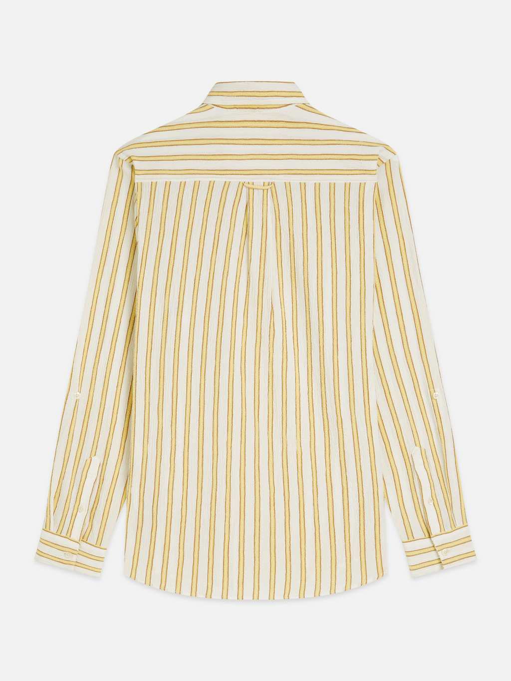 Striped crinkle structure shirt