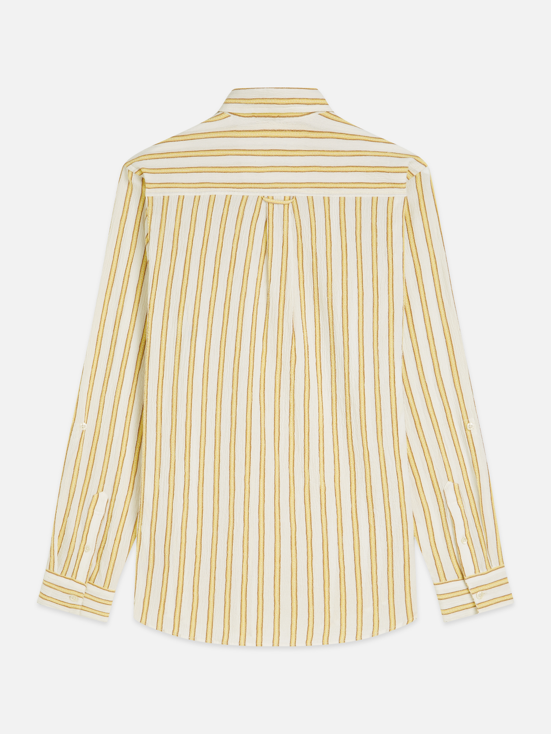 Striped crinkle structure shirt