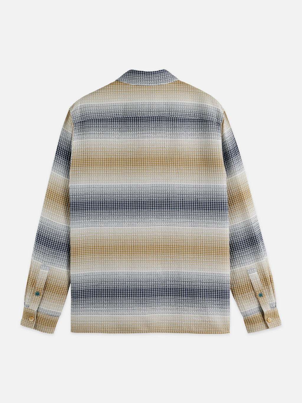Waffle structure stripe shirt