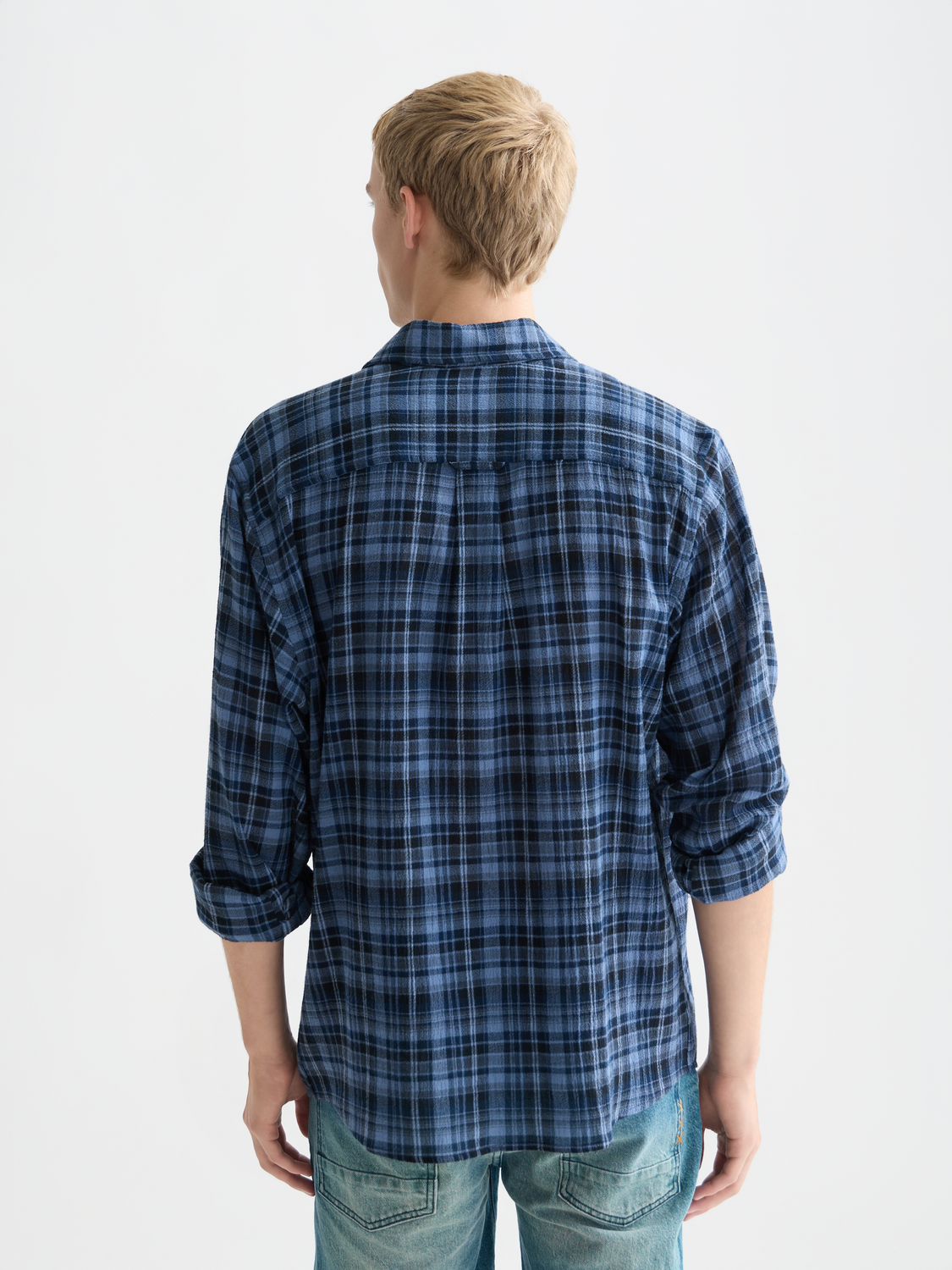 Flannel check relaxed shirt