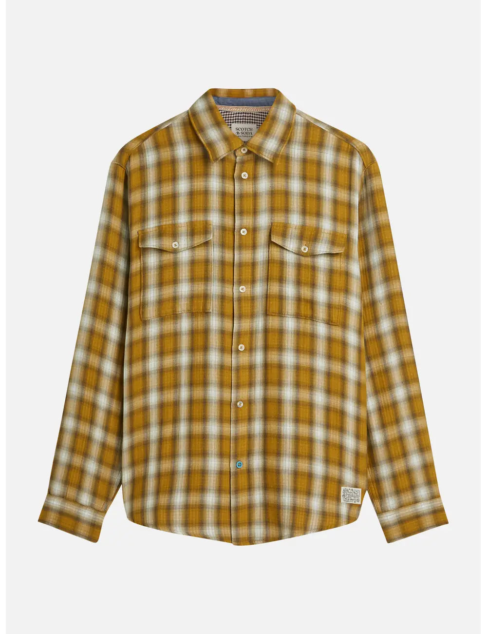 Double Cloth Check Relaxed Fit Shirt front view showing fit and finish by Scotch & Soda