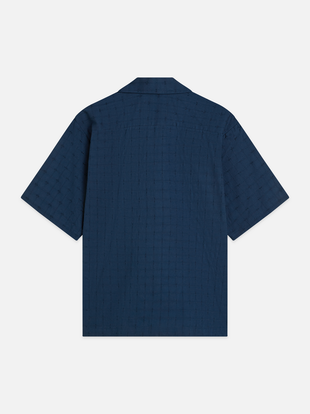 Embroidered structured relaxed short sleeve shirt