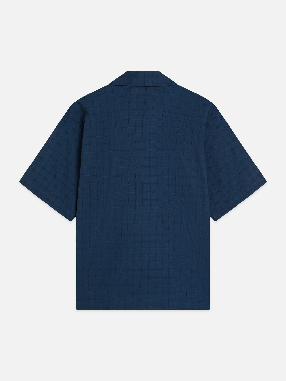 Embroidered structured relaxed short sleeve shirt