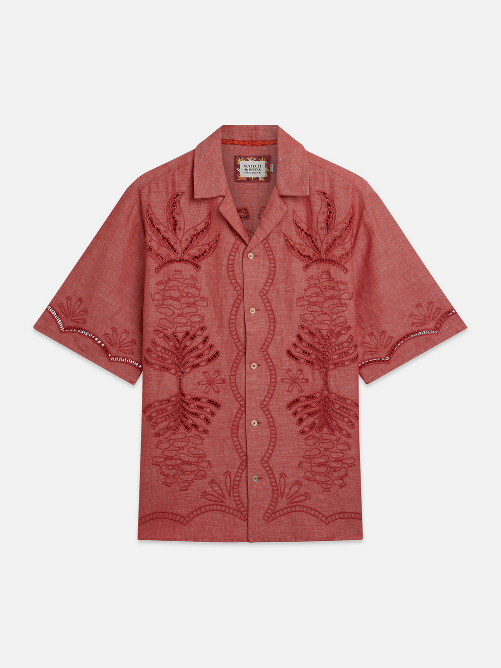 Embroidered short sleeve shirt