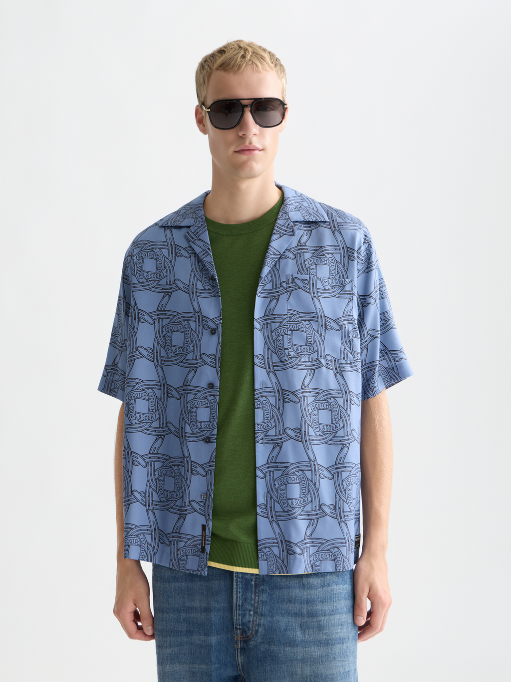 Printed relaxed short sleeve shirt