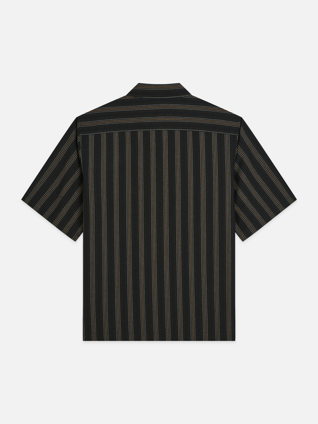 Structured stripe relaxed short sleeve shirt