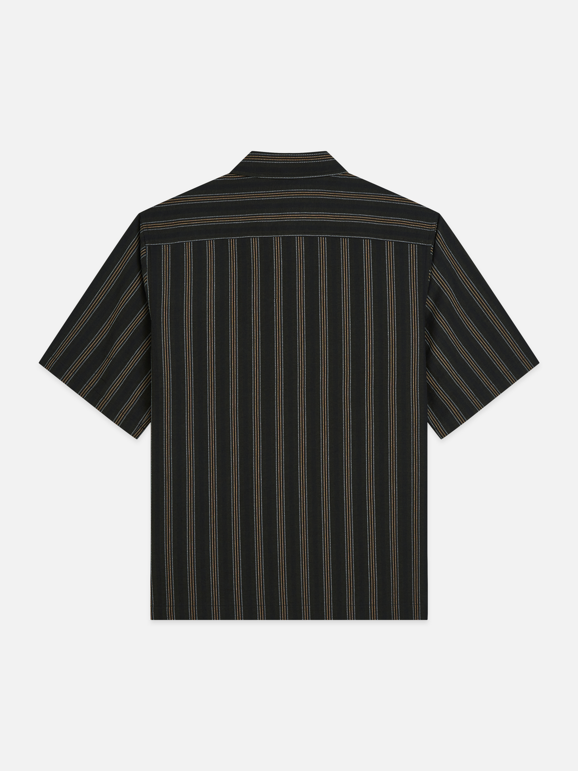 Structured stripe relaxed short sleeve shirt