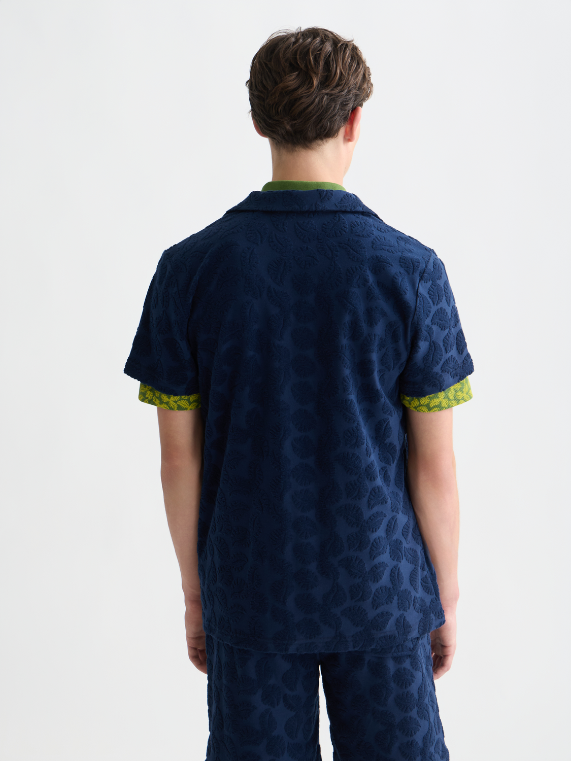 Terry jacquard short sleeve shirt