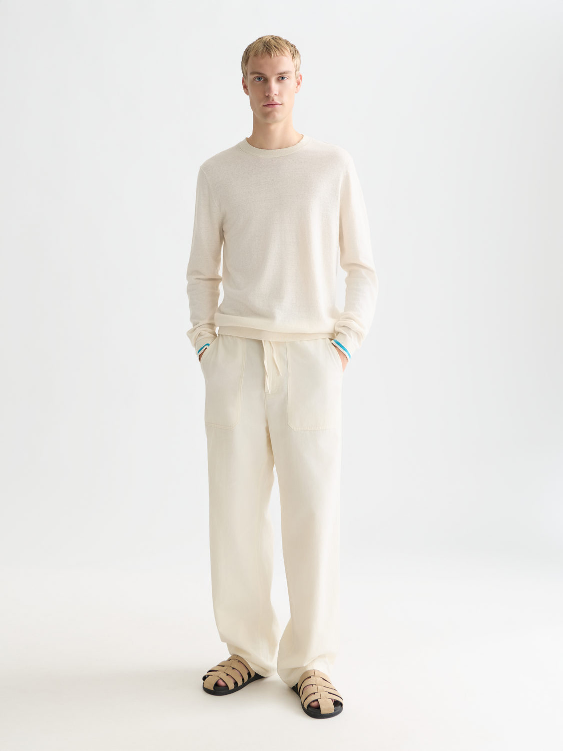 Linen blend pullover