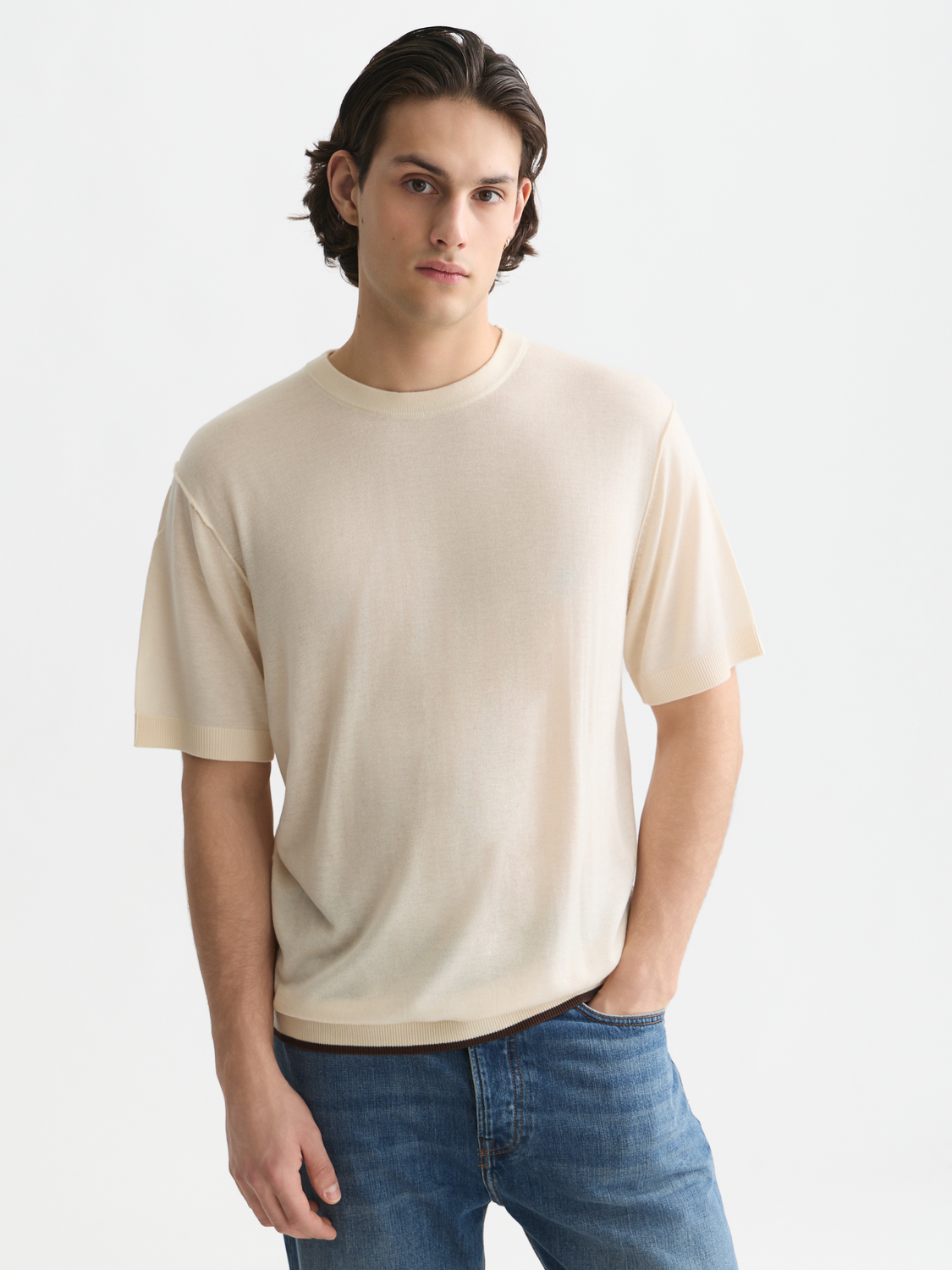 Knitted relaxed T-shirt
